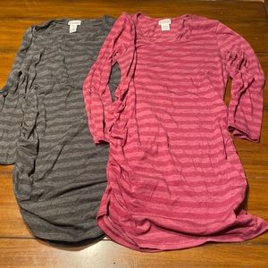 Motherhood maternity 3/4 length sleeve tshirts size medium.